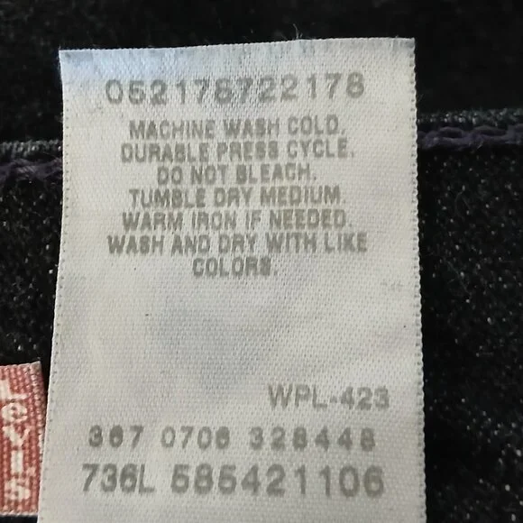 Levis 542 Vintage Jeans 6 Low Rise Flare Washed Black Denim Stretch '06 - Picture 9 of 9